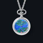 Monet - Reloj de lirios de agua (rojo)<br><div class="desc">Pintura de Claude Monet,  Water Lilies (rojo),  números negros</div>