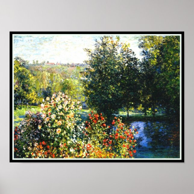Monet - Rosas en el Jardín de Montgeron, arte fino (Frente)