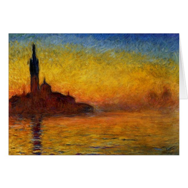 Monet Sunset Venecia Colorido Impresionismo Arte (Anverso (Horizontal))