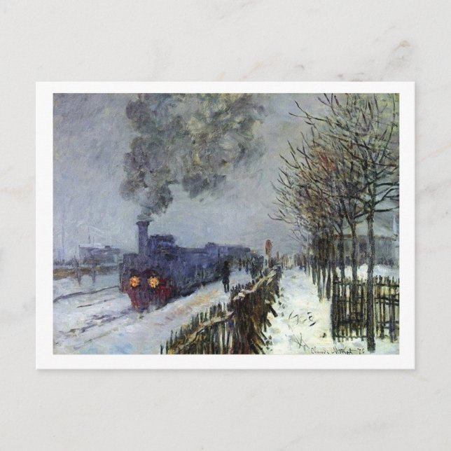 Monet Train con la tarjeta postal de nieve (Anverso)