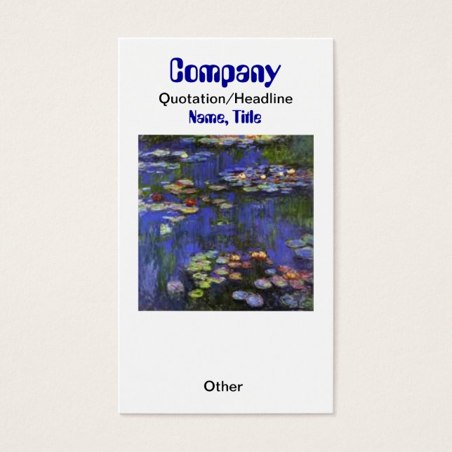 Monet Waterlilies Personalizado pantalla de ingres (Frente)