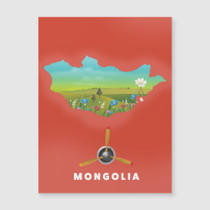 Mongolia Ilustró a un poster de turismo.