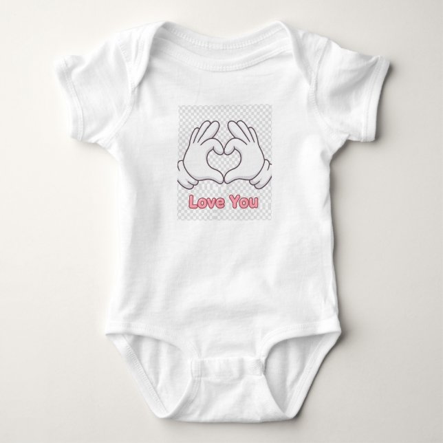 Monísimo Bodysuit de Jersey con Corazón de Mano "T (Anverso)
