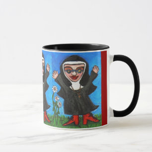 Monja enrrollada feliz de Preachin - taza