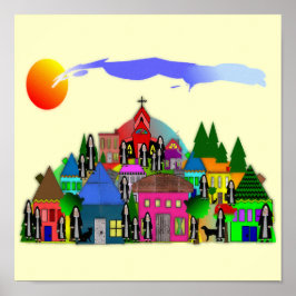 "Monjas de la aldea" Regalos católicos de Arte de 