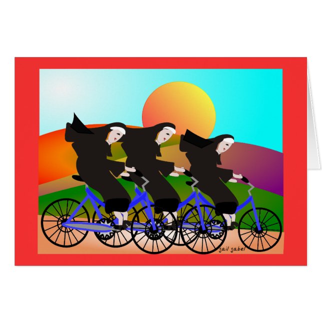 Monjas en los regalos del arte de las bicicletas (Anverso (Horizontal))