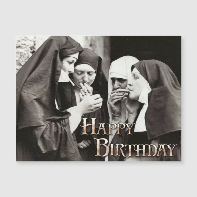 Monjas fumando foto antigua (Anverso)