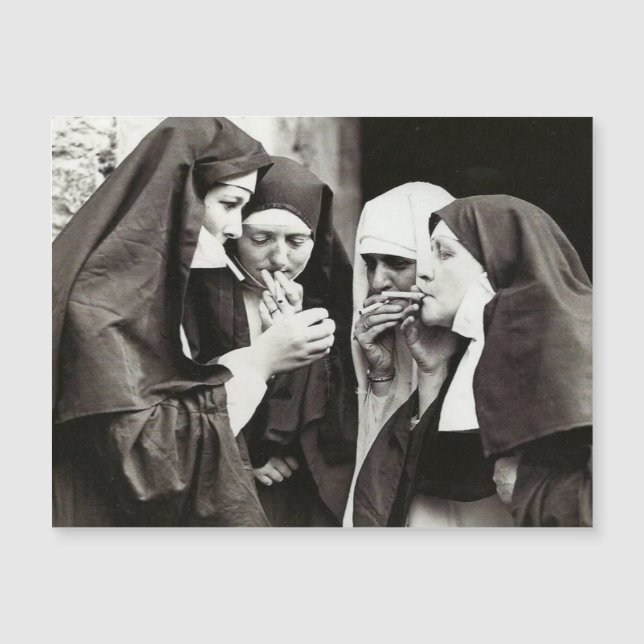 Monjas Fumando Foto Antigua (Anverso)