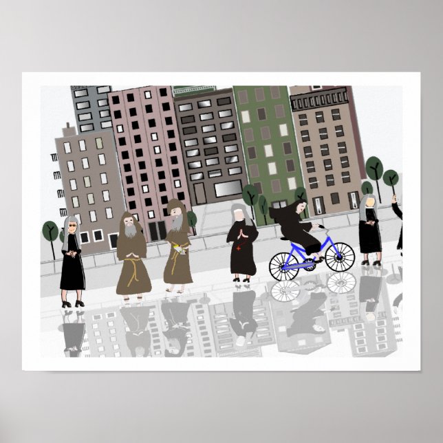 Monjas y monjes católicos Posters de arte retro (Frente)