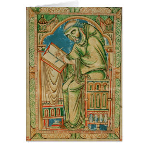 Monje Eadwine en el trabajo sobre el manuscrito,