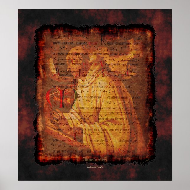 Monje gregoriano y música cantante Imprimir arte r (Frente)