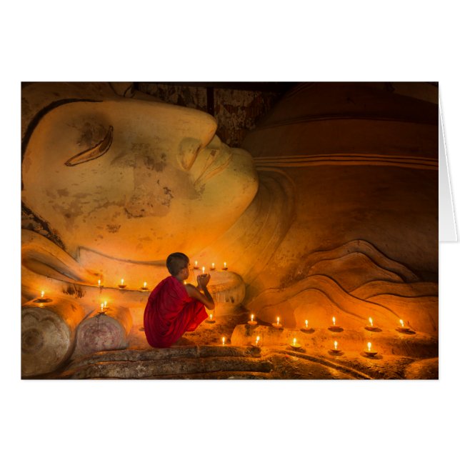 Monje rezando junto a un Buda (Anverso (Horizontal))