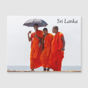 Monjes budistas en Galle, Sri Lanka