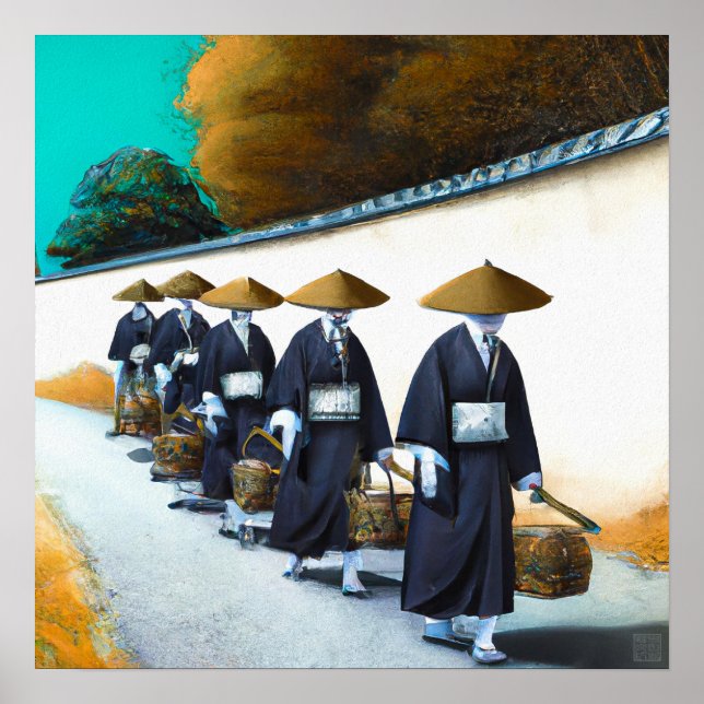 Monjes - Imprimir arte de lienzo (Frente)