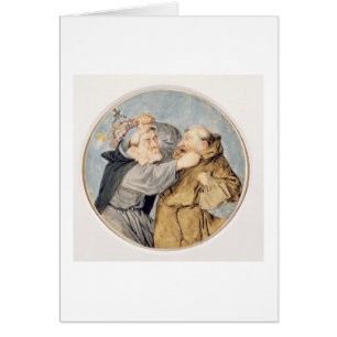 Monjes T31130 dos que luchan, 1690 (w/c, tinta,
