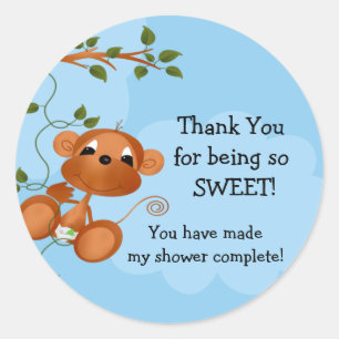Monkey Baby Shower Pegatina