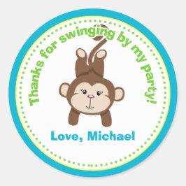 Monkey Birthday Party Favor de los Pegatinas