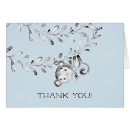 Monkey Boys Baby Shower Gracias Nota