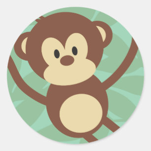 Monkey Business Round Pegatinas