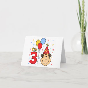 Monkey Face 3er cumpleaños Invitaciones de relleno