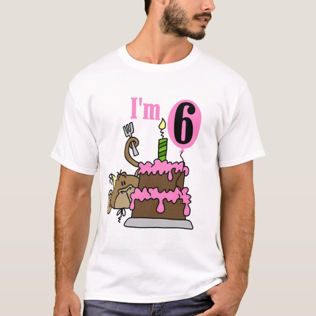 Monkey las 6tas camisetas y regalos del cumpleaños (Anverso)