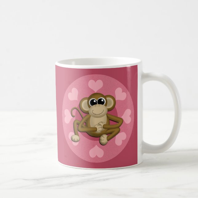 Monkey me taza rosada del amor (Derecha)
