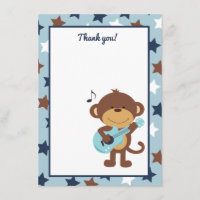 Monkey Rockstar Guitar Gracias tarjeta