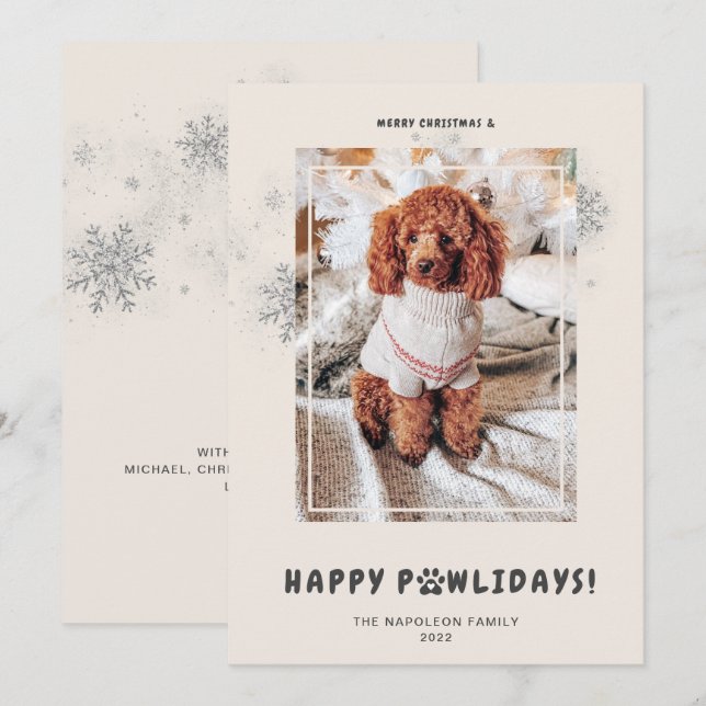 Mono adorable Feliz Navidad Felices Fiestas Perrof (Anverso / Reverso)