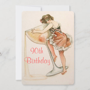 Mono Art Vintage, Invitación Cumpleaños 90