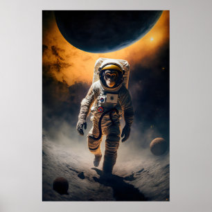 Mono astronauta Arte Impreso Animal divertido en