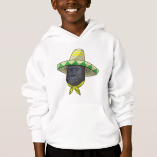 Mono con gorra de paja