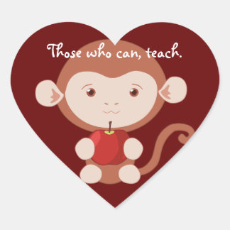 Mono con Pegatinas del corazón de Apple