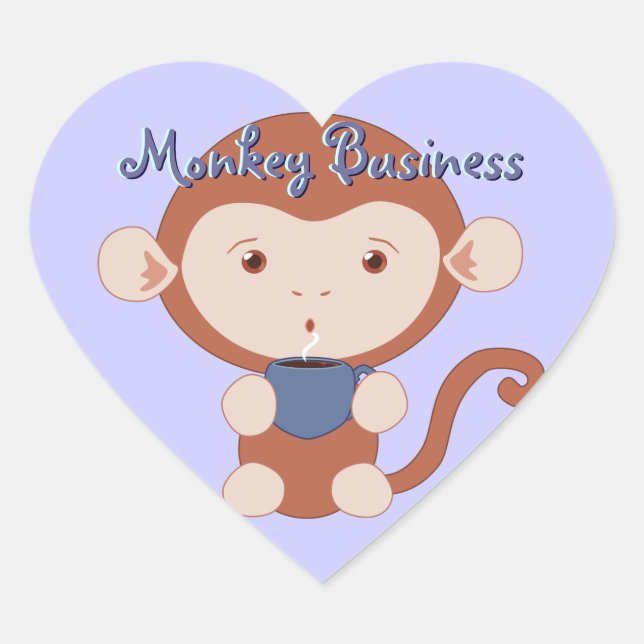 Mono con Pegatinas del Corazón del Café (Anverso)