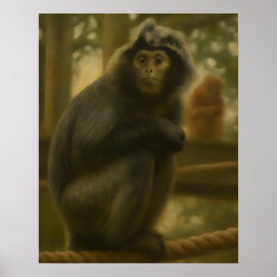 Mono Contemplante - Arte de vida silvestre sereno