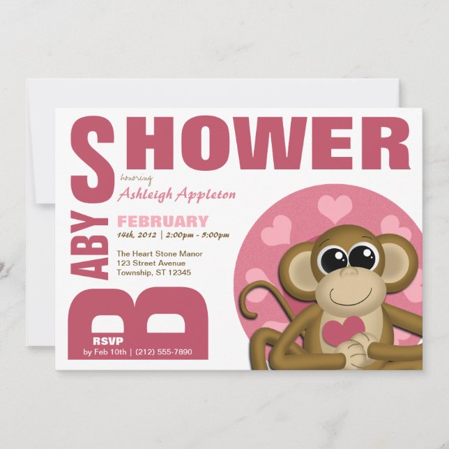 Mono de amor - Invitaciones audaces a la ducha de  (Anverso)