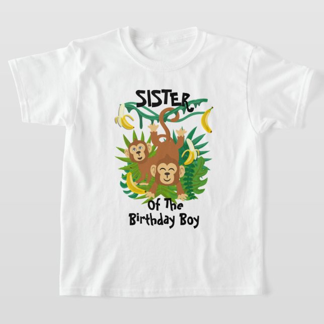 Mono de la hermana de la camiseta de cumpleaños (Distribución)