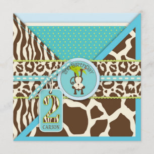 Mono de la selva Invitación de segundo cumpleaños 