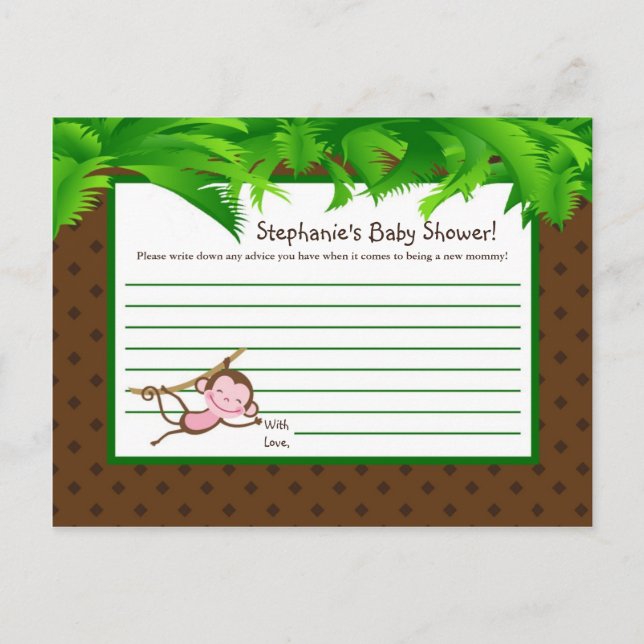 Mono de la tarjeta de consejo de escrituraZoológic (Anverso)