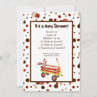 Mono de media, invitación de boy Baby Shower