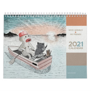 Mono de media luna y sus amigos - Calendario 2021