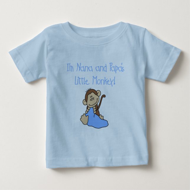 Mono de Nana y Papa - camisetas y regalos azules (Anverso)
