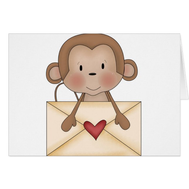 Mono del calcetín con la letra de amor (Anverso (Horizontal))