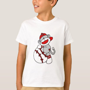 Mono del calcetín con las camisetas y los regalos