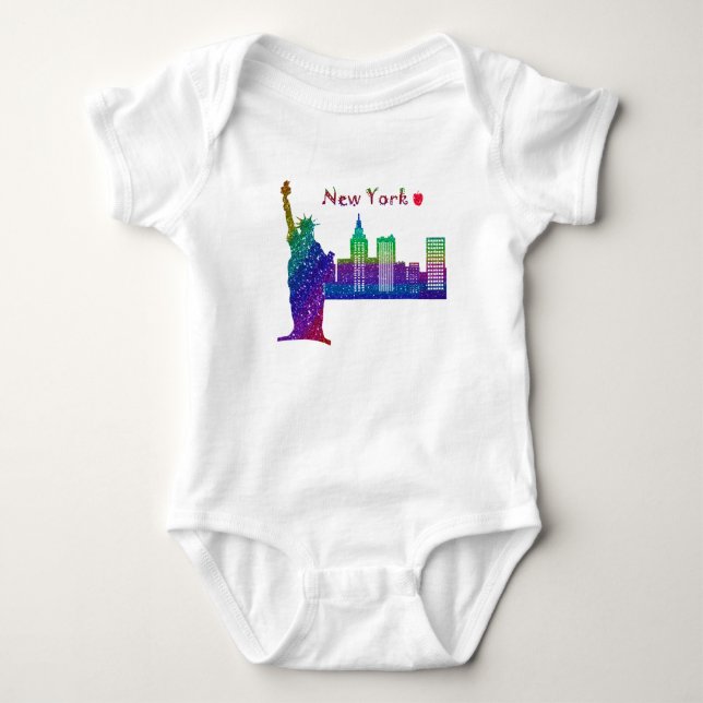 Mono del jersey del bebé de Nueva York (Anverso)