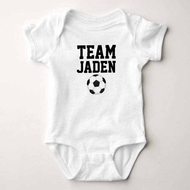 Mono del jersey del bebé del fútbol (Anverso)