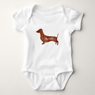 Mono del jersey del bebé del perro de Brown del