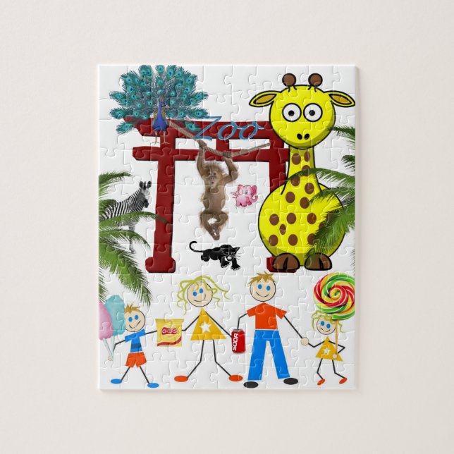 Mono del zoológico de Puzzles Giraffe (Vertical)