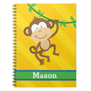 Mono divertido en el cuaderno personalizado selva