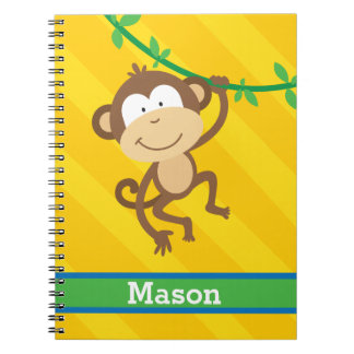 Mono divertido en el cuaderno personalizado selva