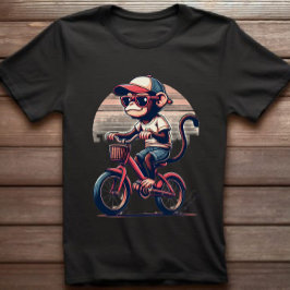 Mono en camiseta de bicicleta